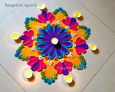 Rangoli For Choti Diwali, Dhantares Rangoli, Semi Circle Rangoli Designs, Best Rangoli Designs Diwali, Rangoli Designs Latest Unique For Diwali, 2024 Rangoli, Deepavali Kolam, Rangoli Idea, Rangoli Competition