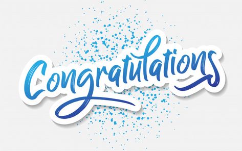 Congratulations lettering message vector... | Premium Vector #Freepik #vector #background Congratulations Lettering, Congratulations Typography, Congratulations Images, Congratulations Quotes, Sparkle Decorations, Congratulations Banner, Congratulations Greetings, Successful Person, Confetti Background