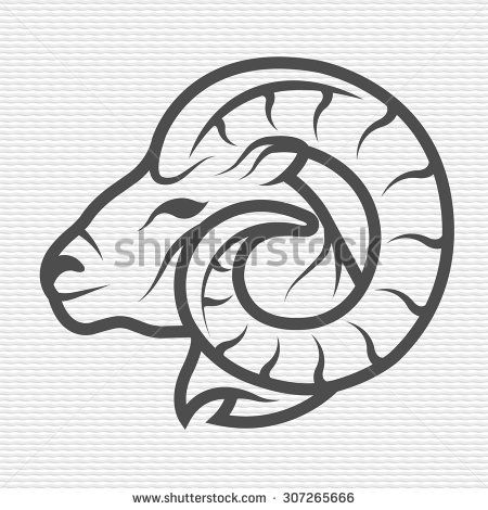 Ram symbol, logo, emblem. Contour Design. - stock vector Ram Symbol, Ram Logo, Arte Aries, Bear Logo Design, Ram Tattoo, Sheep Vector, Rams Logo, Goat Logo, Contour Design