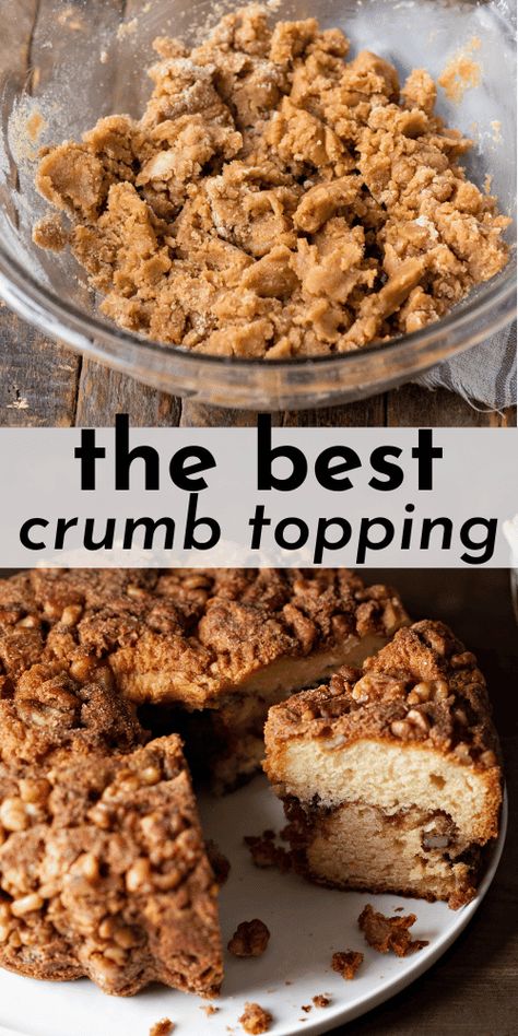 Crumb Cake Topping Recipe, Crumble Recipe Topping, Crumb Topping For Pie, Pie Crumble Topping, Crumb Topping For Muffins, Crumb Cake Topping, Streusel Topping For Muffins, Making Muffins, Baked Fruit Desserts