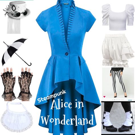 Alice In Wonderland Steampunk Costume, Plus Size Alice In Wonderland Costume, Mens Alice In Wonderland Costume, Alice In Wonderland Cosplay Ideas, Alice In Wonderland Cosplay Diy, Alice In Wonderland Dresses, Alice In Wonderland Dress Ideas, Alice In Wonderland Tea Party Outfit, Alice In Wonderland Costume Ideas Diy