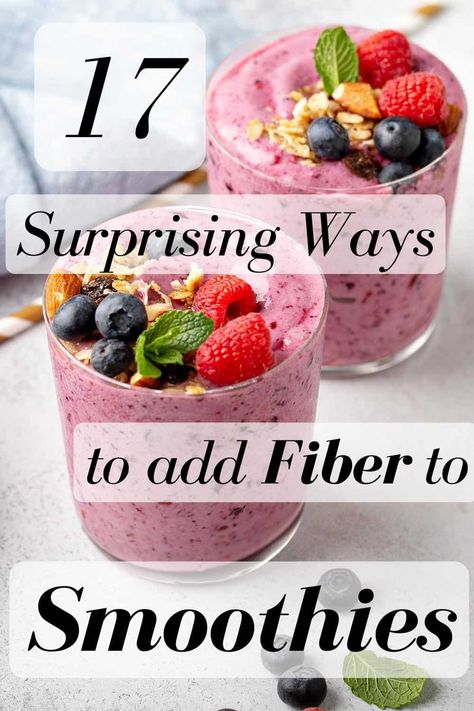 Discover 17 tantalizing ways to supercharge your smoothies with fiber-rich ingredients and promote a satiated feeling throughout the day. Enhance your digestion with a vibrant array of dietary fiber sources, carefully curated to aid digestion and support a healthy gut microbiome. Elevate your smoothie game with these wholesome additions, fueling your body and nurturing your overall well-being. Adding Fiber To Smoothies, Prediabetic Smoothies, Cortisol Reduction Smoothie, Fibre Smoothie Recipes, Fiber Packed Smoothies, Healthy Smoothie Add Ins, Fiber Rich Diet Plan, Smoothie Add Ins Healthy, Fiber Rich Smoothie