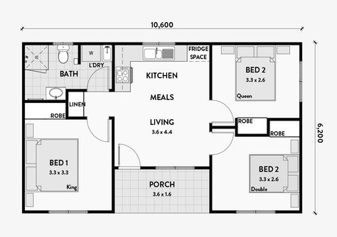 Gardenia – Granny Flats Australia Granny Flat Designs Australia, Granny Flat Ideas Floor Plans, 60 Square Metre House Plans, Flat Floor Plan, Granny Flats Australia, Wooden House Plans, U Shaped House Plans, Granny Flat Plans, U Shaped Houses