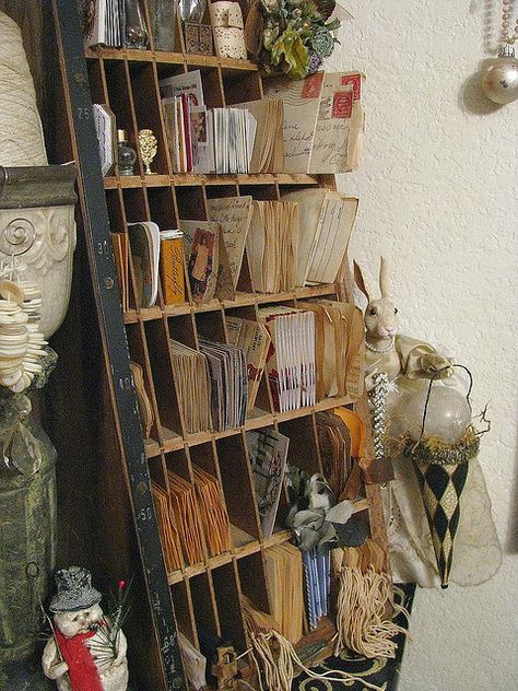 l Cozy Craft Room, Vintage Store Ideas, Mail Room, Mail Slot, Vintage Stores, Dream Craft Room, Paper Store, Letter Holder, Craft Room Storage