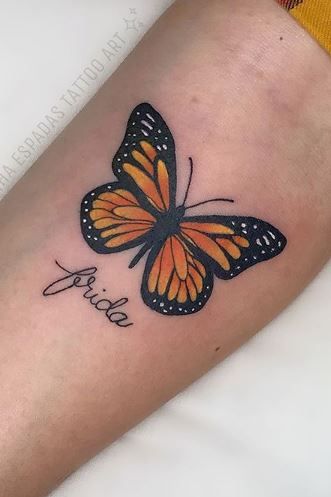 77 Beautiful Butterfly Tattoos - Plus Their Meaning & Photos Monarch Butterfly Tatoos, មេអំបៅ Tattoo, Butterfly Monarch Tattoo, Bitterly Tattoo, Butterfly With Color Tattoo, Butterfly Tattoo For Coverup, Butterfly Tattoo Coverup, Butterfly Tattoo In Color, Butterfly Color Tattoo Design