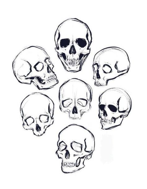 Skull Athestic, Anime Skull Drawing, Basic Skull Drawing, Skeleton Mask Drawing, Skull Art Reference, Small Skull Drawing, Skull Sketch Simple, How To Draw Skull, Skull Reference Drawing