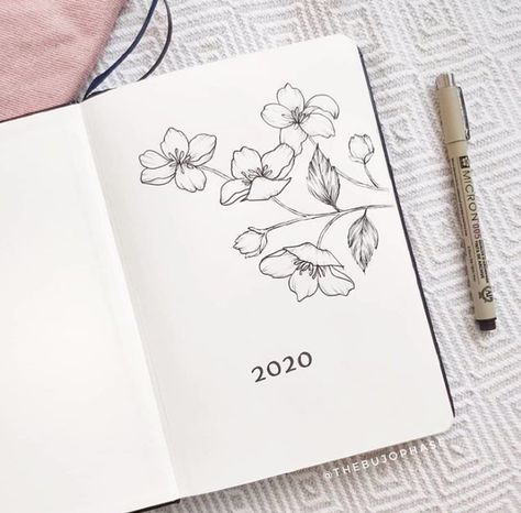 31 Simple Flower Bullet Journal Theme Ideas - Bullet Planner Ideas Bullet Journal Simple, Bu Jo, Creating A Bullet Journal, Bullet Journal Cover Page, Bullet Journal Cover Ideas, Journal Bullet, Bullet Planner, Bullet Journal Mood, Bullet Journal Aesthetic