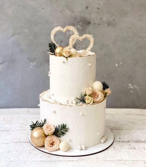 25th Anniversary Cake Ideas, Anniversary Cake Ideas, 25th Anniversary Cake, Wedding Cake Simple Elegant, 25 Anniversary Cake, White And Gold Wedding Cake, 50th Anniversary Cakes, Pretty Wedding Cakes, Wedding Anniversary Cakes