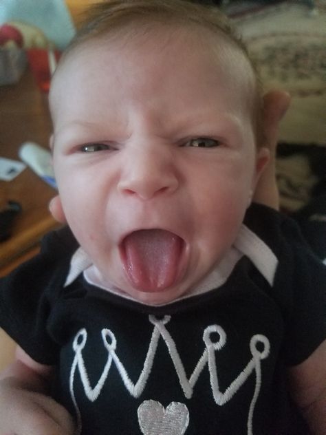 This is her "yucky" face!!   <3 My sweet Mia, at 10 weeks old Bby Funny Pic, Yucky Face, Baby Face Knees, Baby In Yellow Funny Pictures, Funny Baby Faces, Happy Baby Meme, Baby Face Meme, Baby Faces, Funny Babies