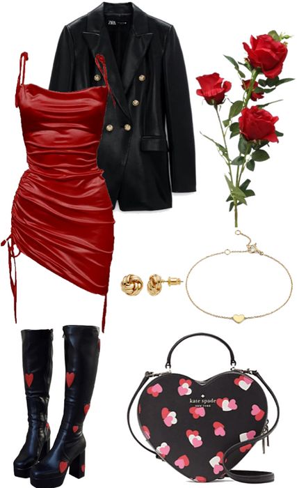 Bold Red Outfit, Valentine Goth Outfit, Valentines Day Dance Outfit, Valentines Heartbreak Outfit, Valentines Day Outfits For Women Dresses, Red Valentines Outfit, Valentines Day Party Outfit, Valentines Party Outfits, Valentine’s Day Fits