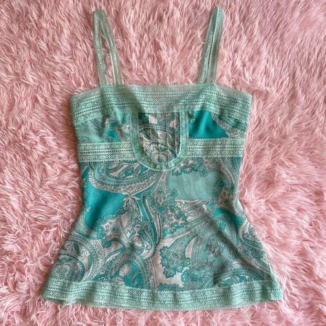 Vintage 2000s cami top

Coconut girl paisley print... - Depop Emma Gilbert, Vintage Cami Top, 2000s Fashion Inspiration, Y2k Cami Top, Pretty Tops, 2000s Tops, Digital Wardrobe, Trashy Outfits, Vintage Cami