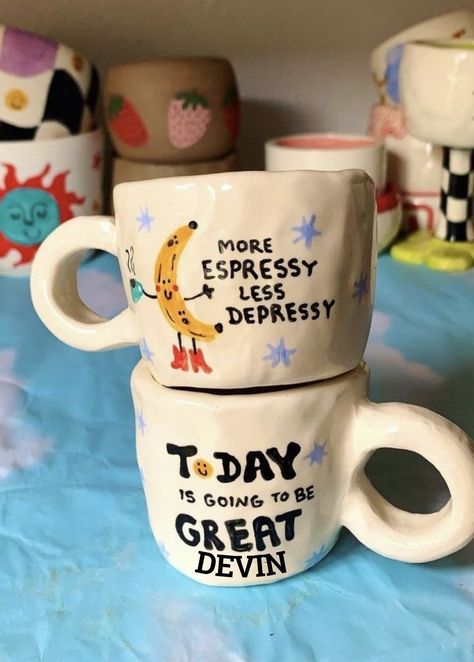 Shein Home Decor, Diy Pottery Painting, Affordable Aesthetic, Diy Mugs, Pottery Painting Designs, Keramik Design, Delicious Snacks Recipes, Pottery Crafts, Diy Pottery