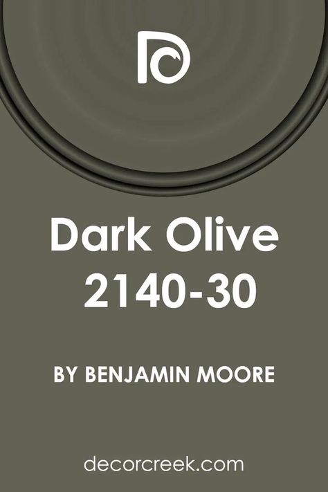 Dark Olive 2140-30 Paint Color by Benjamin Moore Olive Green Paints, Dark Doors, Dark Green Walls, Warm Color Schemes, Trim Colors, Brown House, Brown Color Palette, Paint Colors Benjamin Moore, Green Paint Colors