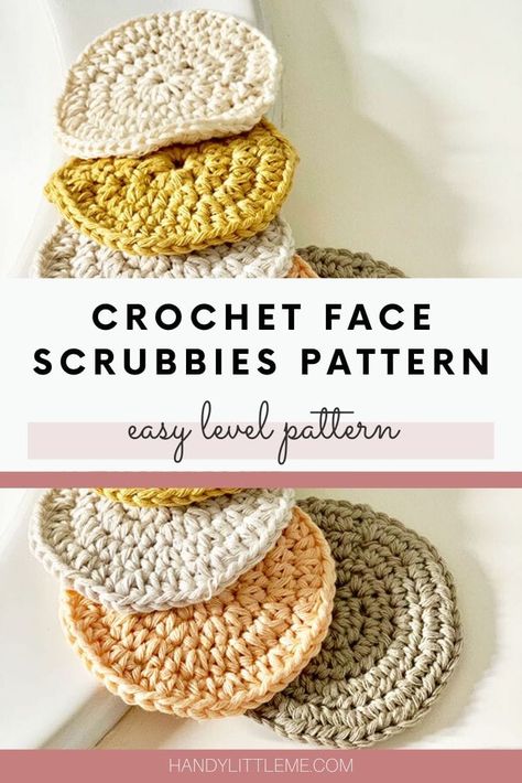 Learn how to make crochet face scrubbies with this free crochet pattern. This is great for beginners as it will teach you how to create a crochet circle. #crochet #crochetpattern #facescrubbie #facescrubbies #ecocrochet Crochet Face Scrubbies Pattern, Crochet Face Scrubbies, Leg Warmers Crochet Pattern, Scrubbies Crochet Pattern, Leg Warmers Pattern, Crochet Washcloth Pattern, Crochet Scrubbies, Face Scrubbies, Crochet Leg Warmers