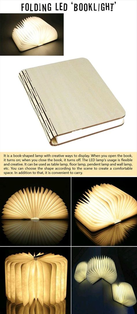 Book Lamp, Book Light, Harry Potter Anime, Book Lights, Book Folding, Bookish Gifts, Book Nooks, I Love Books, My New Room