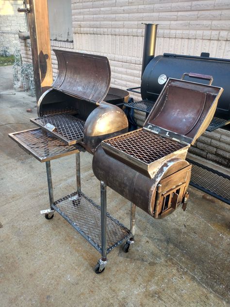 Gas Bottle Bbq, Oil Drum Bbq, Custom Bbq Grills, Diy Barbecue, Backyard Bbq Pit, Custom Bbq Smokers, Barbeque Grill Design, Custom Bbq Pits, Bbq Grill Smoker