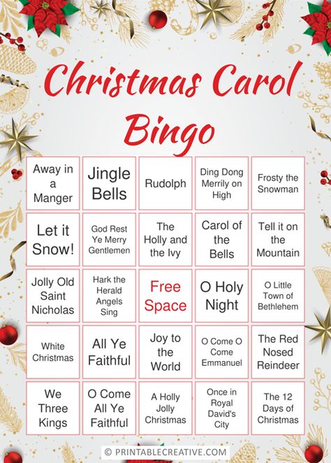 Christmas Pajama Party Ideas, Pajama Party Ideas, Bingo Printable Free, Volunteer Christmas, Printable Christmas Bingo Cards, Christmas Bingo Printable, Christmas Carol Game, Christmas Eve Games, Tacky Christmas Party