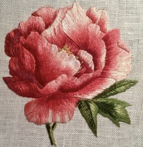 Peony Flower Embroidery, Embroidered Peony, Simple Hand Embroidery Patterns, Embroidery Hoop Wall Art, Hand Embroidery Patterns Flowers, Floral Embroidery Patterns, Hand Embroidery Flowers, Embroidery Patterns Vintage, Embroidery Flowers Pattern