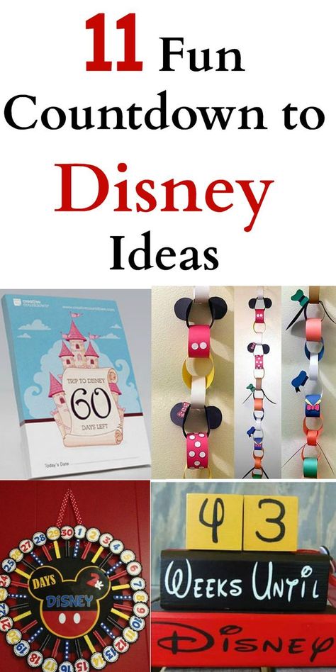 These fun Countdown to Disney ideas are great for kids and families. Make the crafts or grab them from Etsy. Great calendars for Disney World, Disneyland, or a Disney Cruise! #disney #disneyvacation #disneycoutndown #disneyworld Disney Countdown Calendar, Disneyland Countdown, Countdown To Disney, Disney World Countdown, Disney Vacation Countdown, Trip Countdown, Countdown For Kids, Disney Crafts For Kids, Cruise Disney