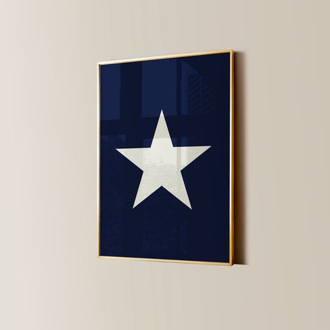 Trendy Star Print, Star Girl Poster, Y2K Aesthetic Apartment Decor, Navy Blue Cream White Bedroom Wall Art, Retro Living Room Wall Art Navy Blue Prints, Navy Room Decor, Navy Blue Poster, Aesthetic Apartment Decor, Cream And White Bedroom, Girly Y2k, Navy Blue Decor, White Wall Bedroom, Retro Living Room