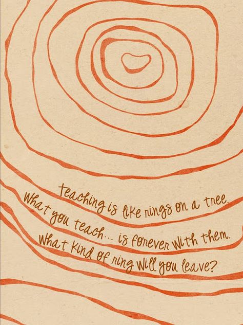 Teaching Rings-Teaching is like rings on a tree, what you teach... is forever with them. What kind of ring will you leave? Teaching Quotes, Teacher Inspiration, Tree Rings, Education Quotes For Teachers, Classroom Inspiration, Teacher Quotes, Teacher Tools, Wonderful Words, Education Math