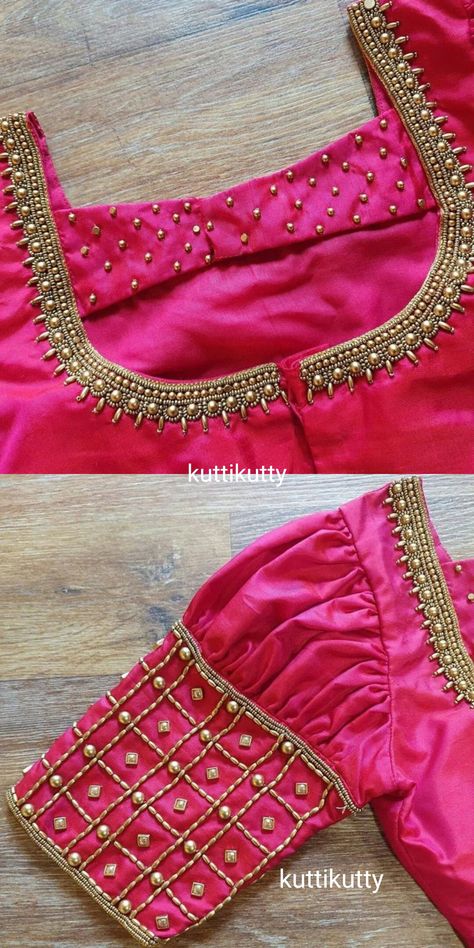 Simple Saree Blouse Designs, Bridal Blouse Design, Aari Blouses, Black Blouse Designs, Magam Work Designs, Mirror Pose, Magam Work, Work Blouse Designs, Cotton Blouse Design