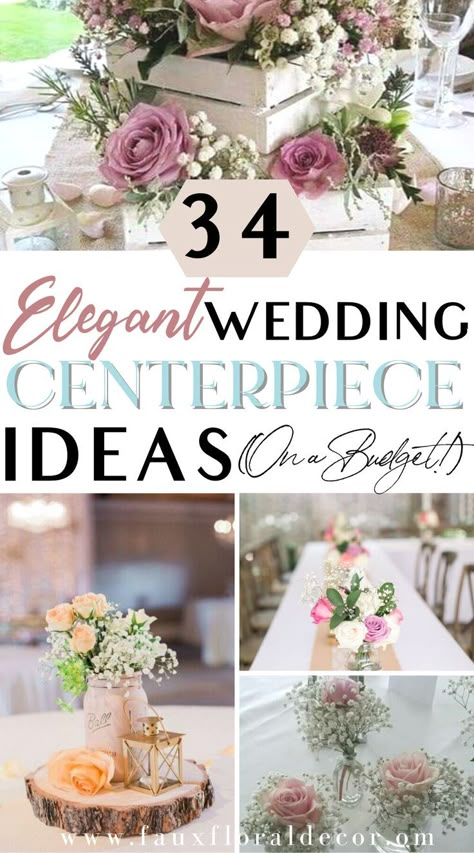 elegant wedding centerpieces diy How To Make Wedding Flower Centerpieces, Centerpieces For Outdoor Wedding, Center Piece For Engagement Table, May Wedding Centerpieces Diy, Inexpensive Reception Centerpieces, Simple Dusty Rose Wedding Centerpieces, Gold Charger Plates Wedding Centerpieces, Simple Affordable Wedding Centerpieces, Wedding Vase Centerpieces Diy