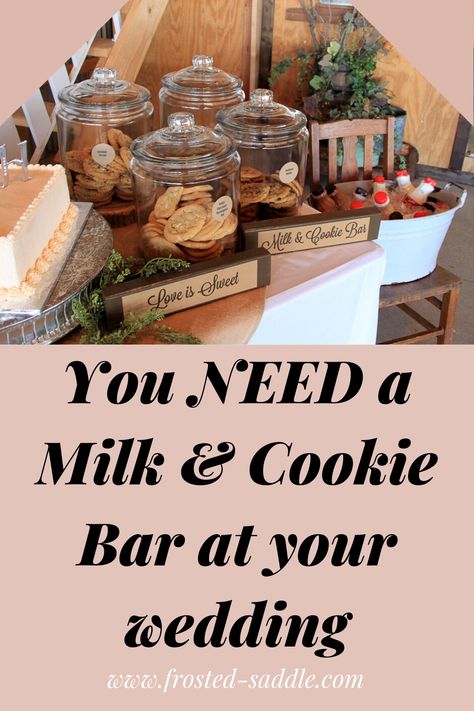 Milk And Cookie Dessert Table, Cookie Charcuterie Table, Cookie Station Ideas, Cookie Table For Wedding Reception, Cookie Display Wedding, Cookies And Milk Bar, Milk And Cookies Wedding, Cookie Table Wedding Display, Cookie Bar Display