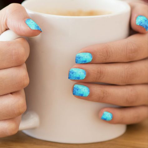 turqouise blue drip paint art by healinglove Minx Nail Wraps Gender: unisex. Age Group: adult. Pool Nails, Dru Hill, Bright Summer Acrylic Nails, Minx Nails, Summer Acrylic Nails, Short Nail Designs, Beach Nails, Manicure Y Pedicure, Coffin Nails Designs