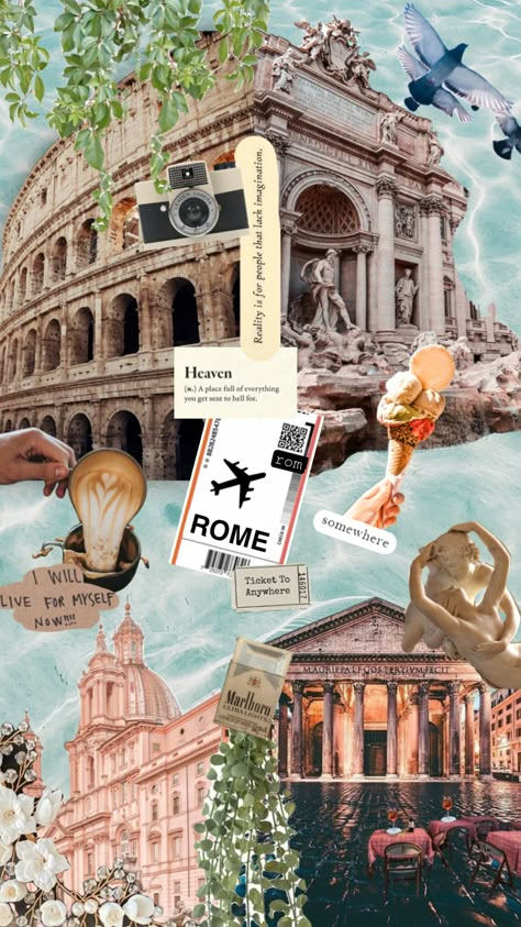 Aesthetic Map, Rome Italy Aesthetic, Aesthetic Computer, Rome Aesthetic, Wallpaper Travel, Wallpaper Fall, Italian Aesthetic, Travel Collage, Cocoppa Wallpaper