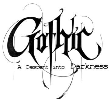 A Descent into Darkness Gothic Words, Gothic Text, Gothic Lettering, Tattoo Lettering Styles, Blackletter Font, Gothic Font, Gothic Fonts, Tattoo Lettering Fonts, Gothic Tattoo