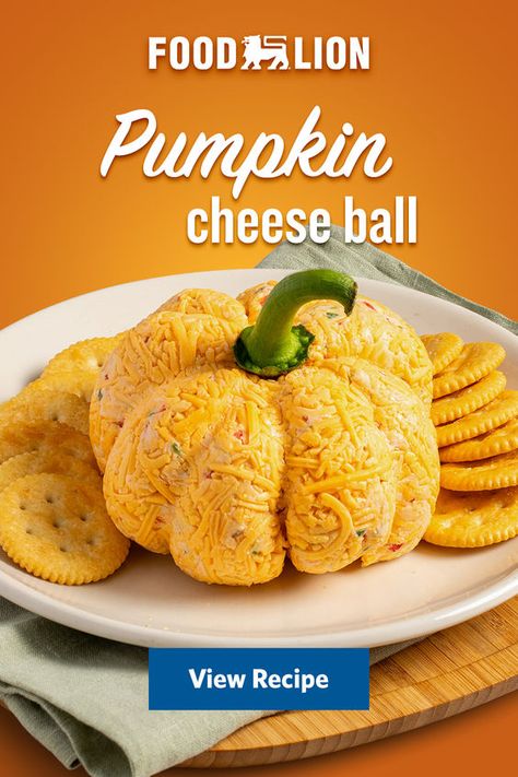 This savory pumpkin cheese ball is perfect to make ahead of time for your next autumnal get-together. Pumpkin Cheese Ball Recipe, Pumpkin Cheese Ball, Ball Food, Savory Pumpkin, Seed Recipes, Pumpkin Seed Recipes, Halloween Food Treats, Amazing Food Decoration, Cheese Ball Recipes