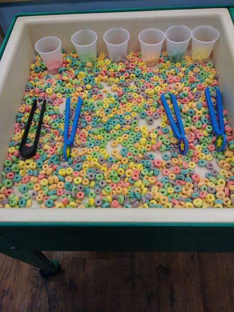 Rainbow Tuff Tray, Mismatch Day, Rainbow Table, Rainbow Activities, Continuous Provision, Rainbow Water, Nursery Activities, Tuff Tray, Tray Ideas