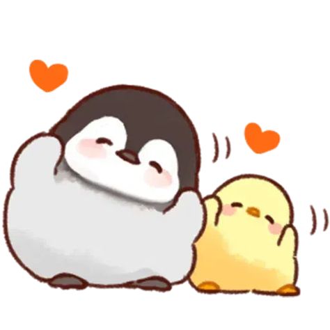 Soft and Cute Chick Sticker pack - Stickers Cloud Kawaii Penguin Drawing, Soft And Cute Chick, Cute Penguin Cartoon, Penguin Cartoon, Penguin Drawing, Kawaii Penguin, Cute Ducklings, Cute Animal Drawings Kawaii, Cute Doodles Drawings