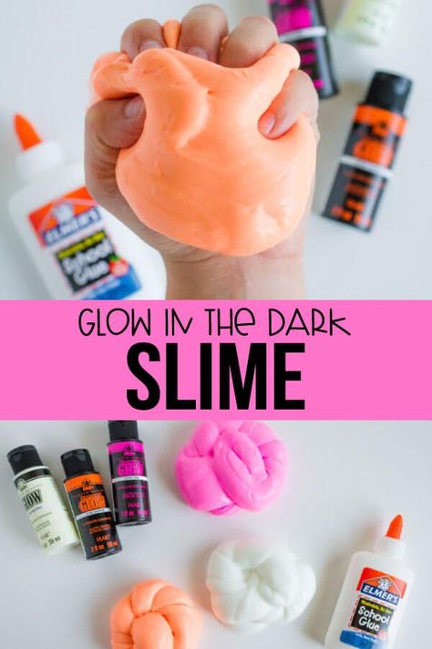 How to make Glow in the Dark Slime - easy and fun to make with your kids. www.thirtyhandmadedays.com Slime Easy, Pizza Friday, Glow Crafts, Neon Crafts, Glow Birthday Party, Slime Recipes, Diy Glow, Diy Slime Recipe, Light Party