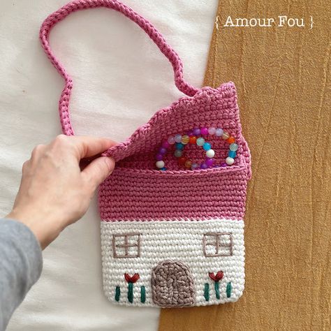 Crochet Cozy, Kit Bebe, Crochet Patterns Free Blanket, Handbag Pattern, Crochet Purse Patterns, Crochet Bags Purses, Pink Yarn, Little Cottage, Basic Crochet Stitches