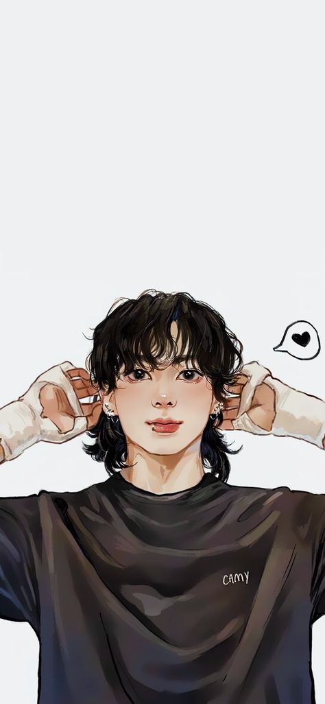 Jungkook Anime Wallpaper, Jungkook Cartoon Wallpaper, Jungkook Art Wallpaper, Jungkook Illustration Art, Jungkook Bunny Fanart, Jungkook Anime Fan Art, Jimin Fanart Wallpaper, Jungkook Art Fanart, Jungkook Phone Wallpaper