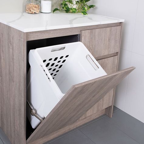 Bathroom Vanity Laundry Basket, Under Counter Laundry Baskets, Enterance Decor, Laundry Basket Shelves, Bathroom Laundry Baskets, Bathroom Under Sink, Low Cupboard, Laundry Box, Toilet And Bathroom Design