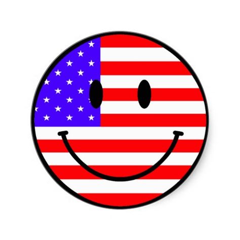 Happy Face 4th of July Sticker National Smile Day, Smiley Happy, Love Smiley, Independence Day Images, Map Pictures, Smiley Faces, Get Happy, Face Stickers, Patriotic Gifts