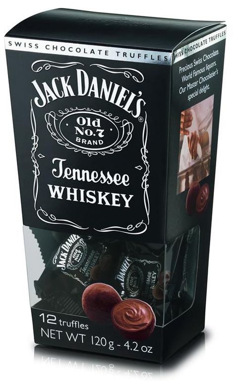 Jack Daniels No 7, Swiss Chocolate, Creative Food Art, Tennessee Whiskey, Jack Daniels Whiskey, Jack Daniels, Chocolate Truffles, Chocolate Box, Gourmet Food