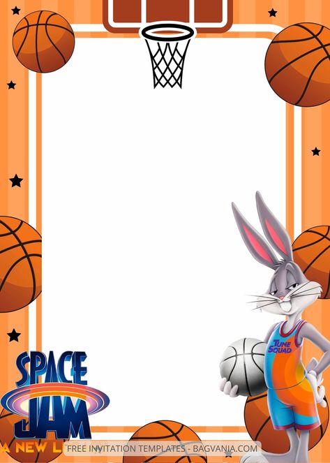 Space Jam Looney Tunes, Space Jam Birthday Invitations, 1st Birthday Basketball Theme Invitation, Space Jam Birthday Party Invitations, Basketball Theme Invitation Templates, Space Jam Invitation Template, Basketball Party Invitations Free, Space Jam Theme Party, Basketball Party Invitations