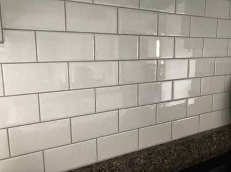 platinum-grout-white-subway-tile - Millennial Boss Diy Projects To Increase Home Value, 3x6 White Subway Tile, Beveled Subway Tile Backsplash, White Subway Tile Bathroom, Brick Backsplash Kitchen, Beveled Subway Tile, Brick Backsplash, Sell My House, White Backsplash