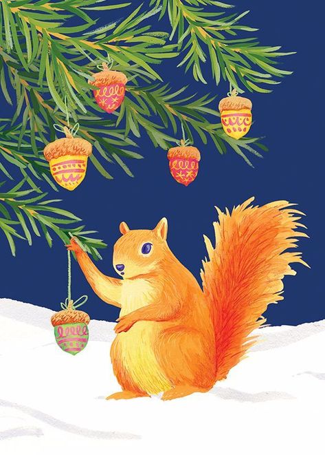 Squirrels Illustration, Squirrel Pics, Christmas Stones, Squirrel Christmas, Squirrel Nutkin, Squirrel Illustration, Christmas Squirrel, Christmas Woodland, Squirrel Pictures