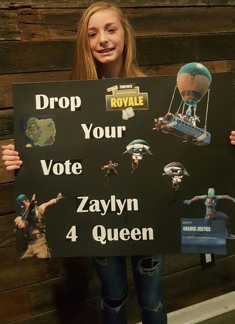 Homecoming poster/fortnite Homecoming Court Poster Ideas, Hoco Campaign, Fortnite Poster, Hoco Queen, Homecoming Princess, Hoco Posters, Homecoming Poster, Hoco Court, Homecoming Campaign