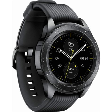 Samsung Galaxy Watch 42mm Midnight Black Bluetooth SMR815NZSCXAR Renewed ** Click image for more details-affiliate link. #electronicswearabletechnology Galaxy Smartwatch, Samsung Galaxy Watch, Smart Life, Stylish Watches, Wearable Technology, Midnight Black, Black Case, Black Rubber, Wireless Charger