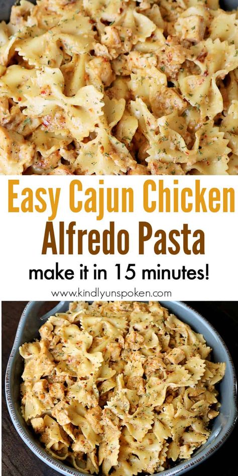 Cajun Chicken Alfredo Lasagna, Easy Cajun Alfredo Pasta, Food With Alfredo Sauce, Cajun Chicken Pasta No Cream, Chicken Alfredo Pasta Recipes With Jar Sauce, Spicy Chicken Alfredo Recipe, Easy Cajun Alfredo Sauce, Easy Alfredo Pasta Recipes, Spicy Chicken Alfredo Pasta