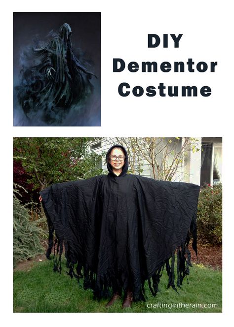 How to make a dementor costume. It's super easy! Harry Potter Character Costumes, Kids Costumes For Girls, Umbridge Costume, Dementor Costume, Dobby Costume, Harry Potter Dementors, Family Costumes Diy, Harry Potter Halloween Party, Harry Potter Character