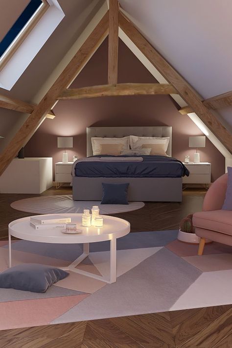 Attic Bedroom Designs, Urban Outfitters Home, Attic Bedroom, Attic Rooms, Loft Conversion, Home Decor Online, Apartment Inspiration, Living Room Decor Apartment, Apartment Living Room