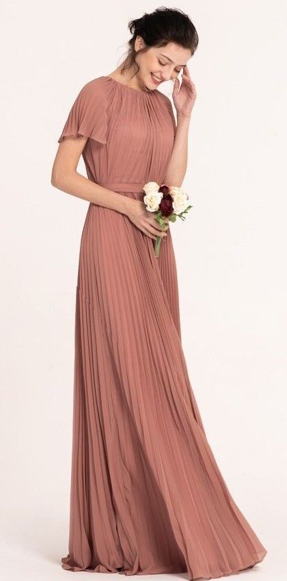 Bridesmaids Gowns With Sleeves, Dusty Rose Bridesmaid, Formal Ideas, Simple Kurti, Dusty Rose Bridesmaid Dresses, Spring Formal, Rose Bridesmaid Dresses, Bridesmaid Dresses With Sleeves, Bridesmaid Gowns