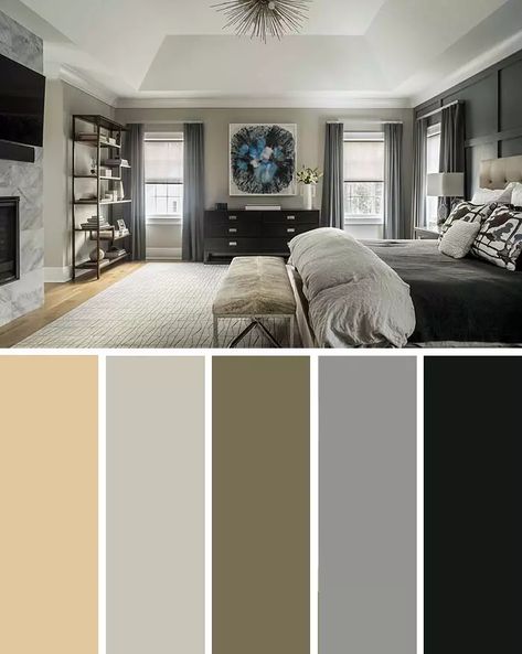 20 Beautiful Bedroom Color Schemes ( Color Chart Included ) | Decor Home Ideas Beige Bedroom Colors, Choosing Bedroom Colors, Grey Colour Scheme Bedroom, Grey Bedroom Colors, Beautiful Bedroom Colors, Monochrome Bedroom, Feminine Bedroom, Kuantan, Beige Bedroom